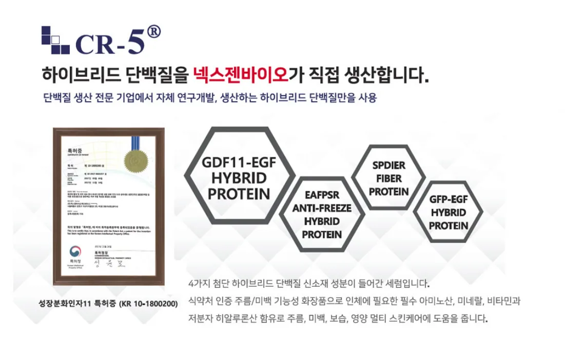 CR-5 앰플을 손등에 바르는 모습